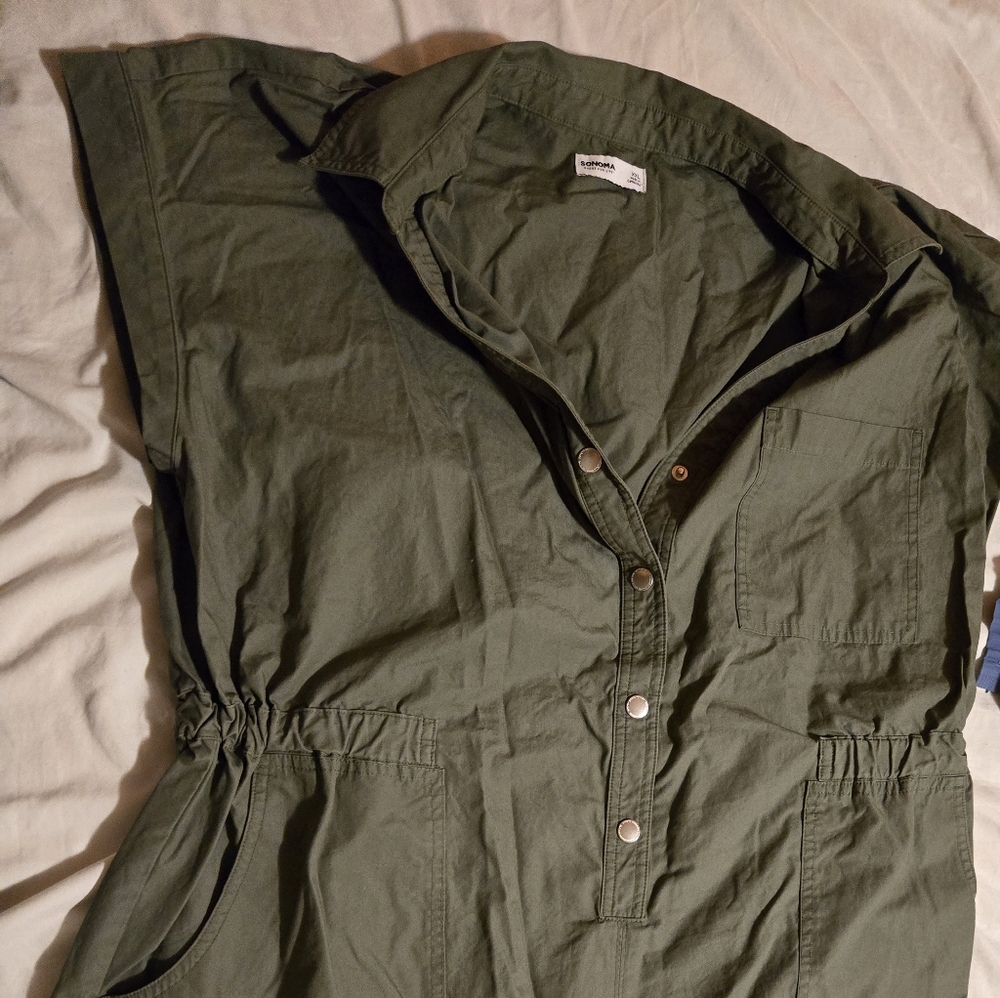 Green Button-Up Dress